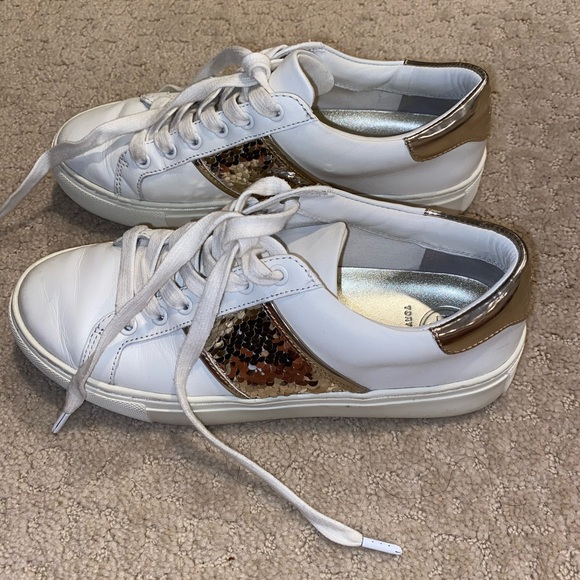 Tory Burch Carter white sneakers with gold sequins - Picture 3 of 7